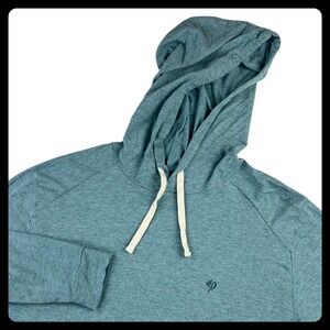 Duck Camp Bamboo Hoodie Men Large Teal Blue Lightweight Stretch Hunting Fishing